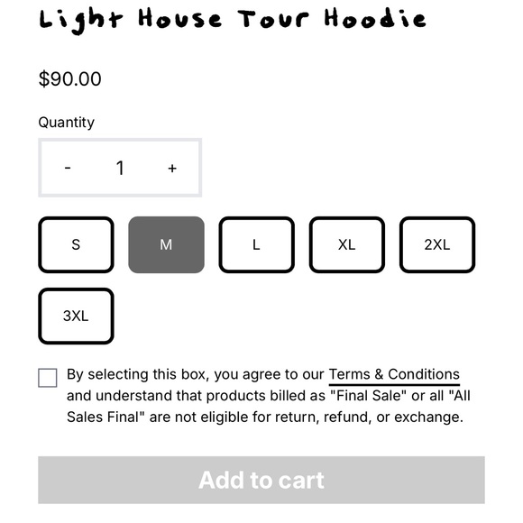 Charcoal Gray Gigi Perez at the beach in every life fall tour hoodie brand new - Picture 3 of 3